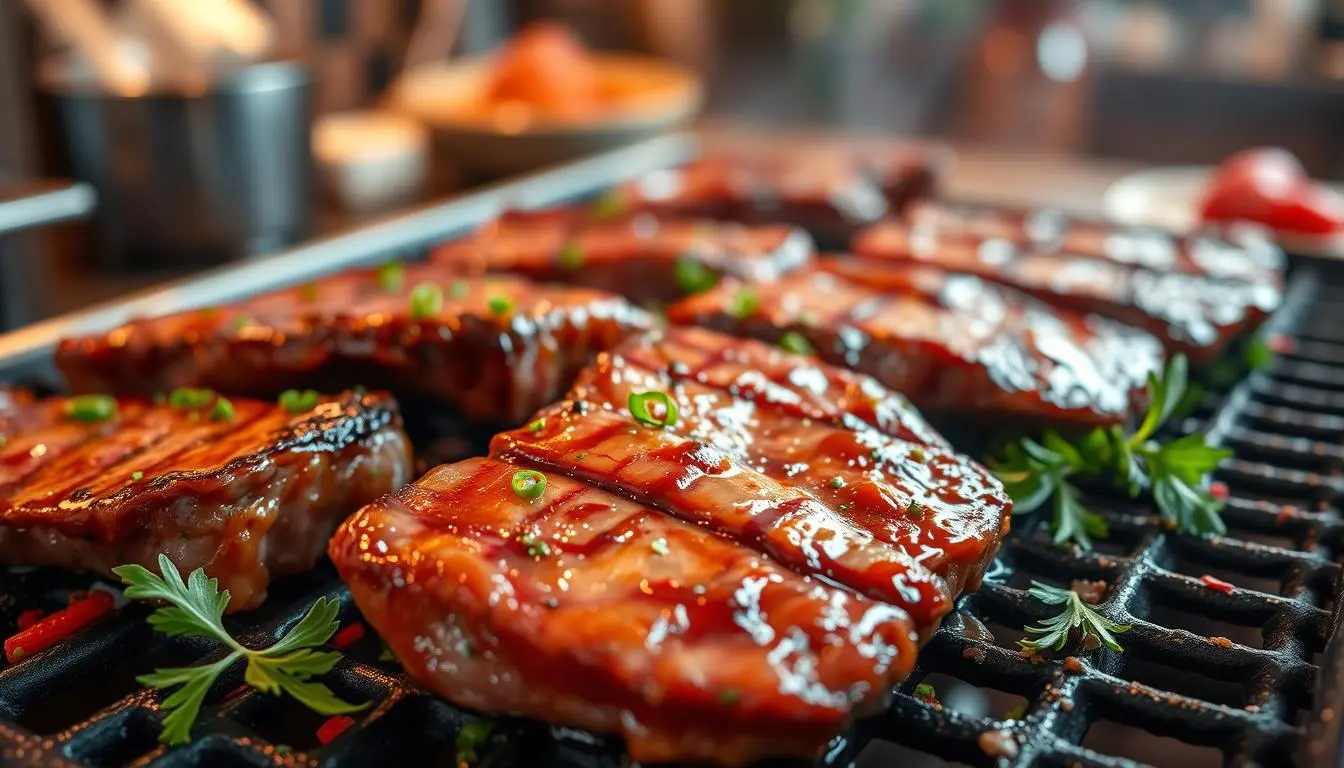 Juicy and tender beef strips cooked to perfection, served with vibrant vegetables and a savory glaze.